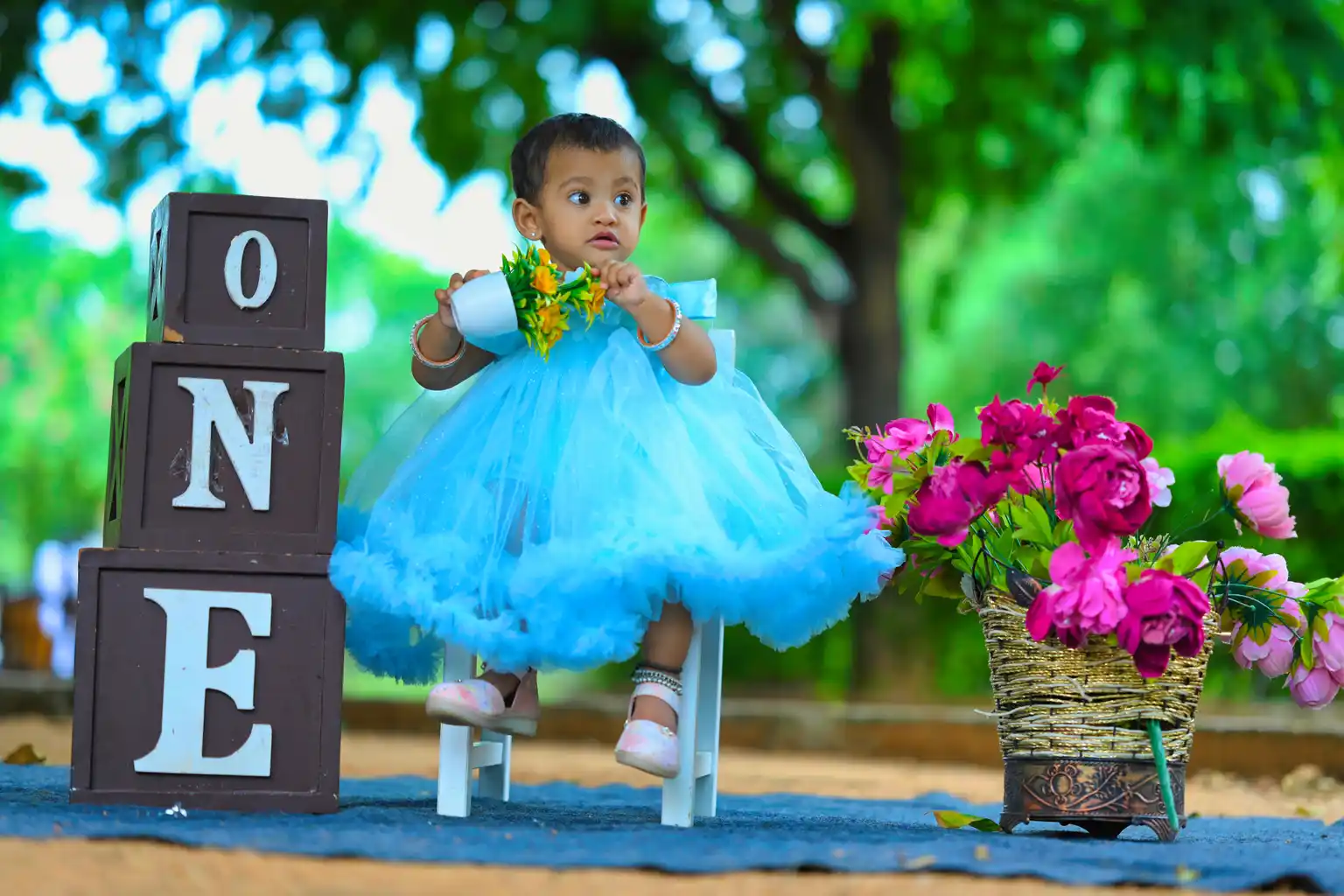 Toddler playing with toys